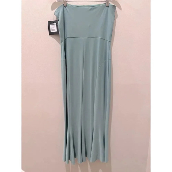 Norma Kamali Strapless Fishtail Midi Dress in Vintage Mint sz L - Picture 8 of 14